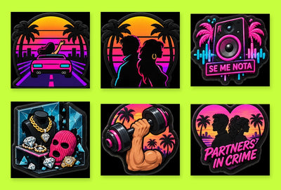 Pack Néon Miami — 6 pin's exclusifs — six pin's pour Crocs et sabots perforés