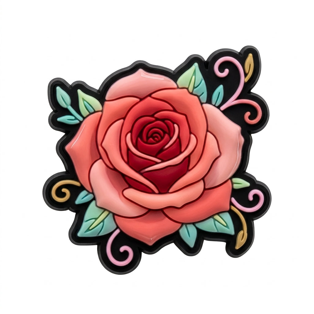 Pin's rose rouge pour sabots — Pins & Co