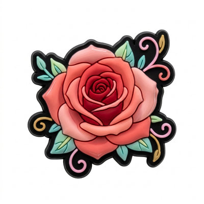 Pin's rose rouge pour sabots — Pins & Co