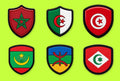 Pack Maghreb — 6 pin's drapeaux — six pin's pour Crocs et sabots perforés