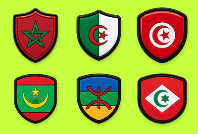 Pack Maghreb — 6 pin's drapeaux — six pin's pour Crocs et sabots perforés